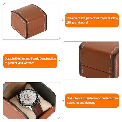 Luxury Single Watch Gift Box with Removable Pillow, PU Leather - Product Imagery