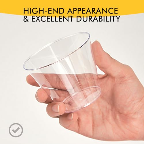 RACETOP 200 Pack 9 oz Clear Plastic Cups for Party - Product Imagery