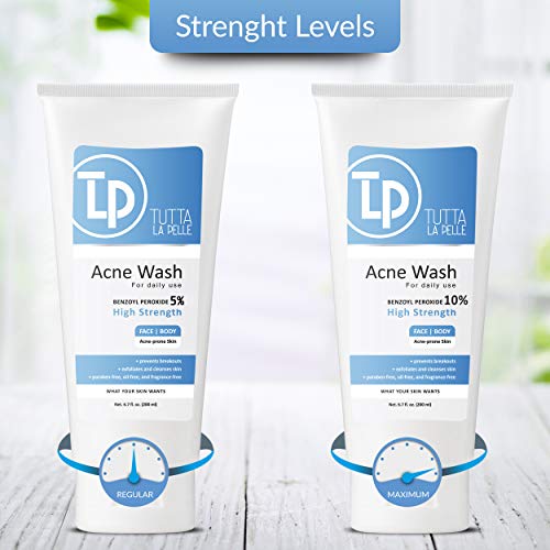 Benzoyl Peroxide Body Wash 10% - Acne Face Wash & Acne Body Wash - Product Imagery