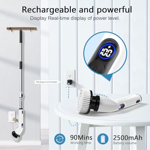 Electric Spin Scrubber, Cordless Cleaning Brush for Bathroom,Home - Product Imagery
