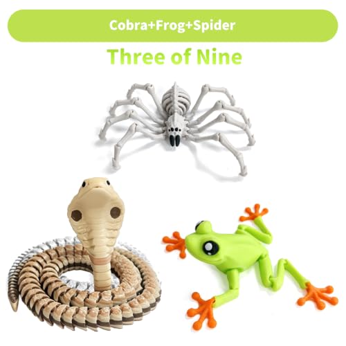 9 Pcs 3D Printed Animals & Dragon Figurine Set (Multicolor - Product Imagery