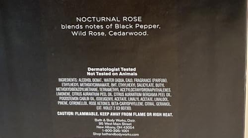 Bath & Body Works Nocturnal Rose Cologne Full Size Cologne - Product Imagery