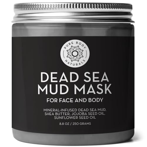 Dead Sea Mud Mask, 8.8oz - Clay Face Mask for Acne, Blackheads & Oily Skin - Pure Body Naturals Official Product View 1
