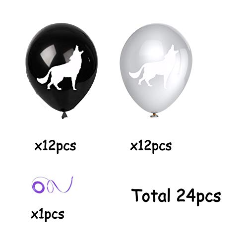 24PCS Wolf Latex Balloons for Wild Wolf Animal Theme Party - Product Imagery