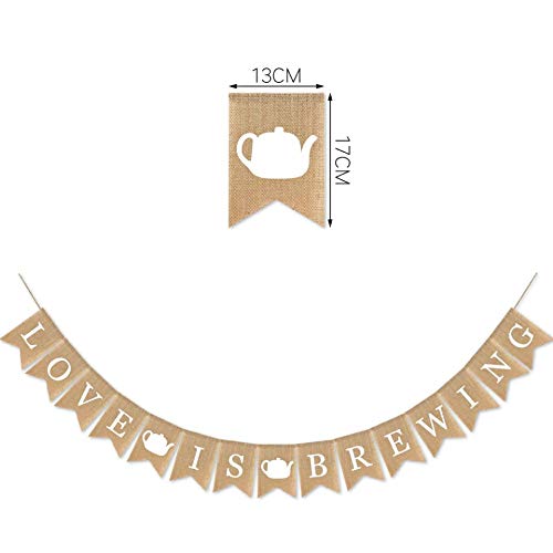 SWYOUN Burlap Love is Brewing Banner Tea Coffee Themed Bar - Product Imagery