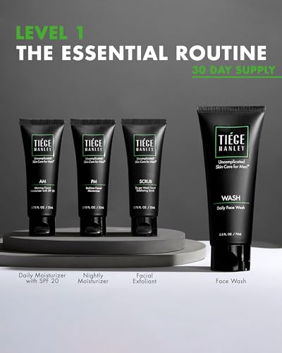 Tiege Hanley Essential Men's Skin Care Set, 30-Day, 4 Piece Kit - Product Imagery