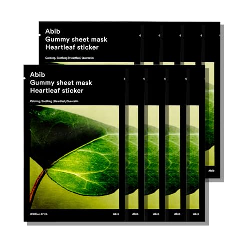 Abib Gummy Sheet Mask Heartleaf Sticker 10 Sheets (Soothing) I Korean Face Mask for Sensitive Skin, Soothing & Redness Relief, Daily Skincare Treatment, K-Beauty Sheet Mask - Abib Official Product View 1