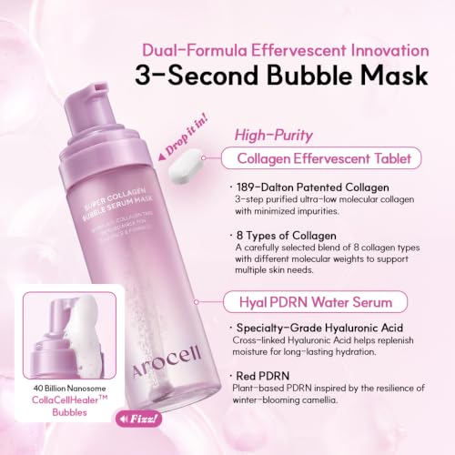 AROCELL Super Collagen Bubble Serum Mask | Effervescent Collagen - Product Imagery