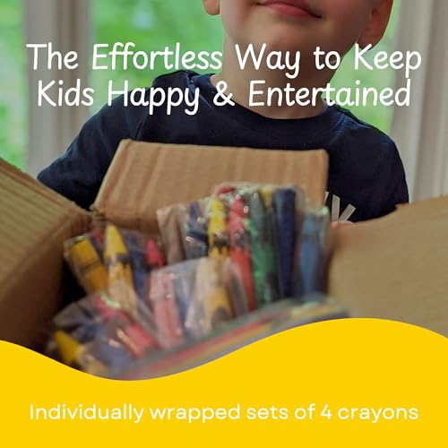 CrayonKing 100 Bulk Crayons, 25 Individually Wrapped 4-Packs - Product Imagery