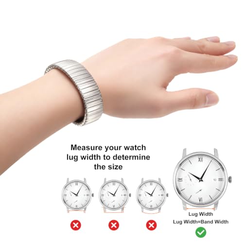 HARFINGTON Expansion Watch Bands Stainless Steel with Spring - Product Imagery