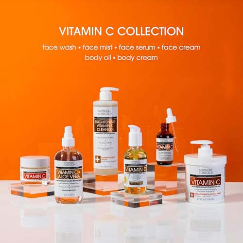 Advanced Clinicals Brightening Vitamin C Serum For Face With - Product Imagery