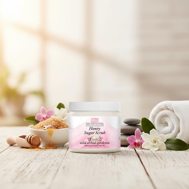 Wild Orchid Gardenia Honey Sugar Body Scrub Gentle Exfoliating - Product Imagery