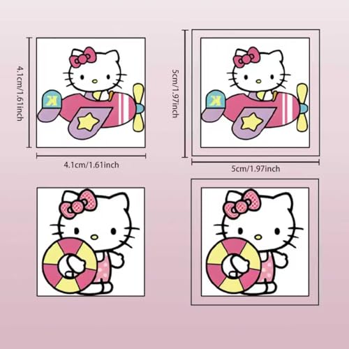 20PCS Kitty Cat Cartoon Temporary Tattoos Hello Cat Birthday - Product Imagery