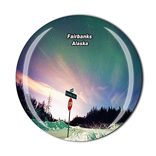 Fairbanks Alaska USA 3D Fridge Magnet Souvenir Crystal Glass - Product Imagery