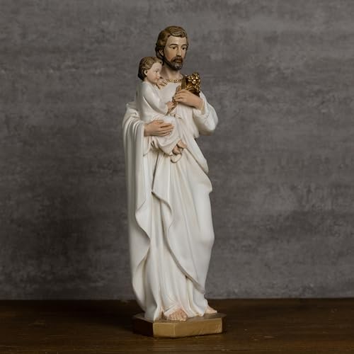 BC Catholic St. Joseph and Child Jesus Statue, 10" H Patron - Product Imagery