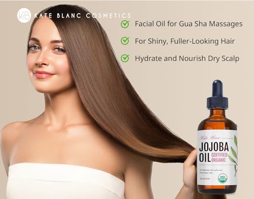 Kate Blanc Cosmetics Organic Jojoba Oil for Hair, Skin, Face, - Product Imagery