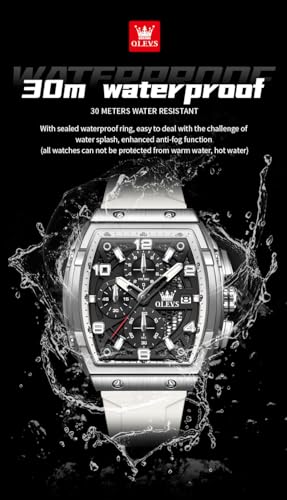 OLEVS Square Watch for Men Large Waterproof Multifunction Casual - Product Imagery