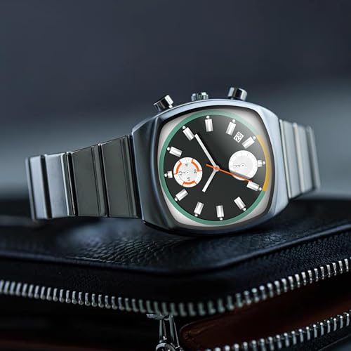 Gosasa Business Mens Square Quartz Watch, Chronograph Stainless - Product Imagery