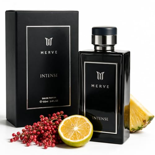 Merve Intense Perfume for Men 3.4 Oz Long Lasting EDP Bergamot - Product Imagery