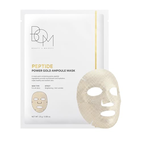 BOM Power Gold Ampoule Mask 0.88 oz, Peptide & Gold Sheet Mask - Product Imagery