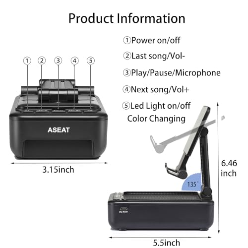 Gifts for Men Him, Cell Phone Stand with Bluetooth Speaker&Led - Product Imagery