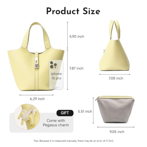 Tote Bag for Women Vegan Leather Bucket Purse for Women Top - Product Imagery