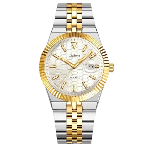 OLAZONE Mens Watches Men’s Quartz Analog Watch Stainless Steel - Product Imagery