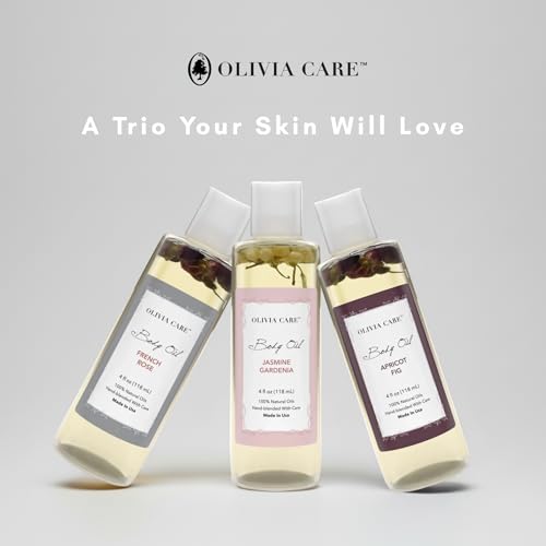 Olivia Care Body Oil Trio - Apricot Fig, French Rose & Jasmine - Product Imagery