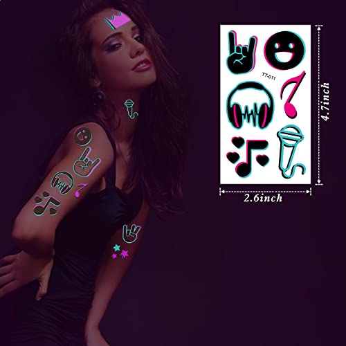 Konsait 10 Sheets Glow in the Dark Tattoos for Kids Adults - - Product Imagery