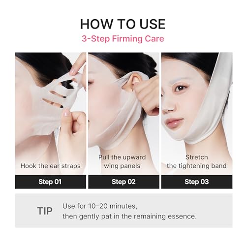 medicube PDRN Pink Tension Up Sheet Mask - 3-Step Contouring Mask - Product Imagery