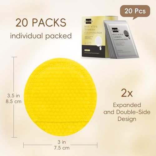 Turmeric Kojic Acid Facial Cleansing Pads for Gentle Exfoliation - Product Imagery