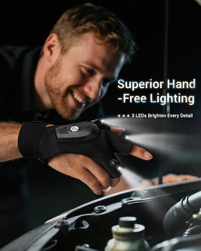 ThxToms Stocking Stuffers for Men,Rechargeable Flashlight Gloves - Product Imagery