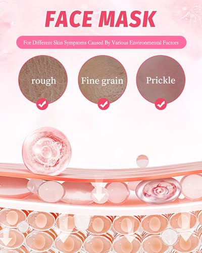 Facial Mask Skincare Set,10Pcs Sakura Collagen Skin Care Sheet - Product Imagery