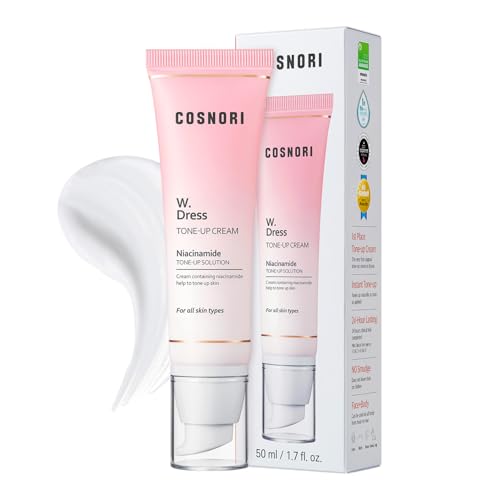 COSNORI W. Dress Tone-up Cream -Quick Skin Tone Balancer – Evens Out Complexion - No Makeup Natural Look - Long-Lasting Hydrating & Sebum Control Face and Body – Vegan, No Animal Tested – 1.7 fl. oz. - COSNORI Official Product View 1