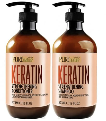 Keratin Shampoo and Conditioner Set - PURE NATURE LUX SPA Official Imagery - 1