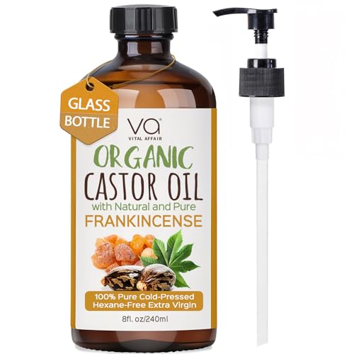 VITAL AFFAIR Organic Castor Oil with Frankincense Oil Glass Bottle For Face & Hair - VITAL AFFAIR Official Product View 1