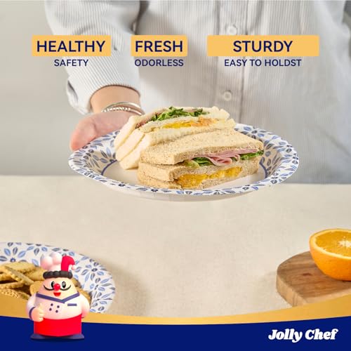 10 inch Disposable Paper Plates 140 Count, Soak Proof, Cut - Product Imagery