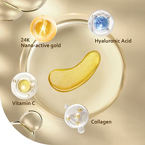 Under Eye Patches (30 Pairs), 24K Gold Eye Mask for Dark Circles - Product Imagery