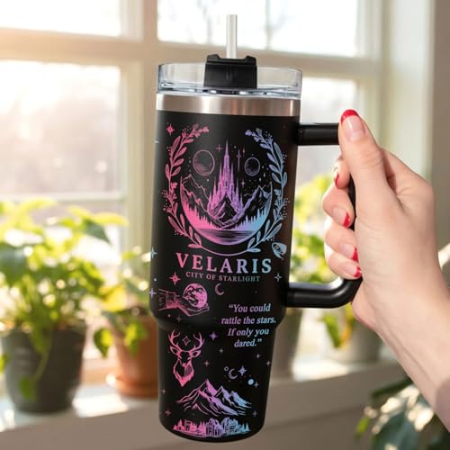 V-DECORPARKS City of Starlight 40oz Tumbler with Handle and - Product Imagery