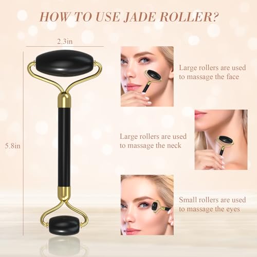 Gua Sha & Jade Roller Set for Face and Body, Facial Massage - Product Imagery
