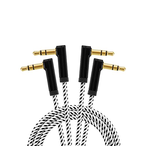 CableCreation 2-Pack 3.5mm Audio Cable 1.5FT/0.45M, 90 Degree Aux by CableCreation - Angle View 1