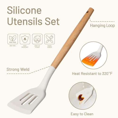 CAROTE 22-Piece Cooking Utensils Set with Wood Cool-Touch - Product Imagery