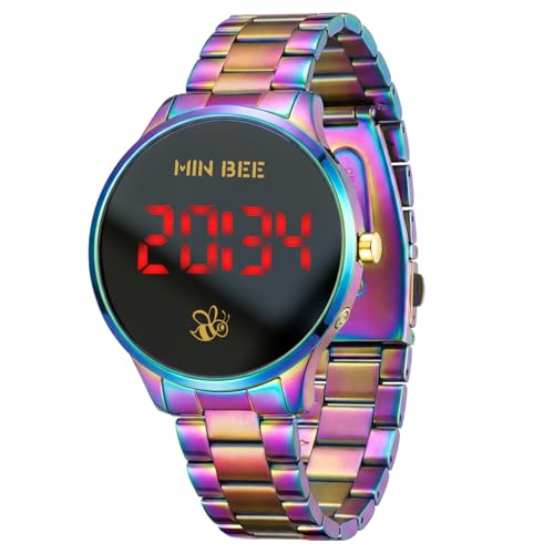 Rainbow Digital Watch for Women Men Nonsmart Large Face Wrist - Product Imagery