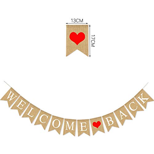 SWYOUN Burlap Welcome Back Banner Back to Home School Office - Product Imagery