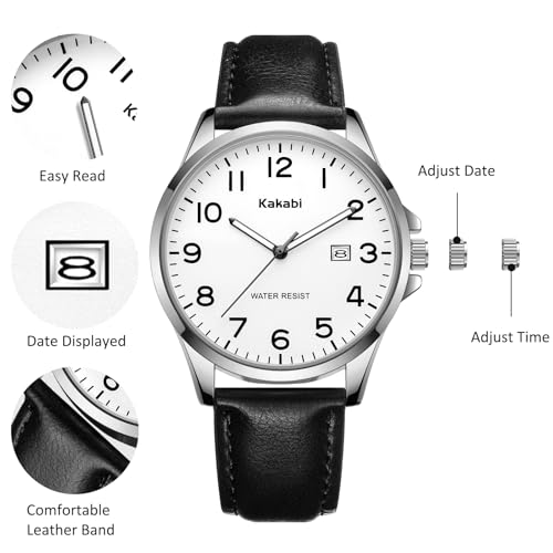 Watch for Men, Fashion Minimalist Wrist Watch Waterproof Quartz - Product Imagery