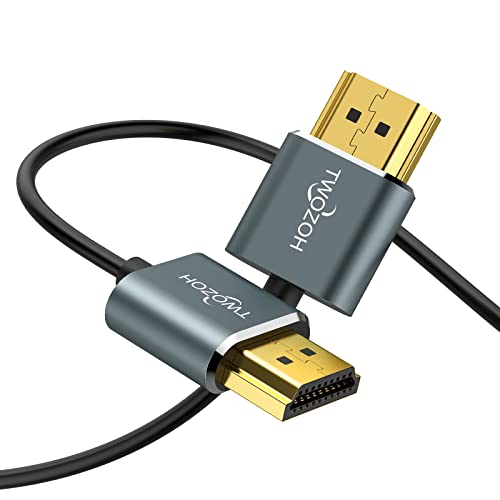 Twozoh ultra-thin HDMI to HDMI cable, 6.6 feet, Hyper Slim HDMI 2.0 cable for high-speed video and audio connection.