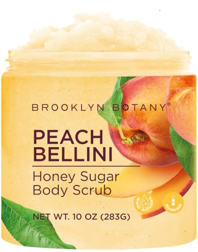 Brooklyn Botany Peach Bellini Honey Sugar Scrub for Body – Deeply Hydrating and - Brooklyn Botany Official Product View 1