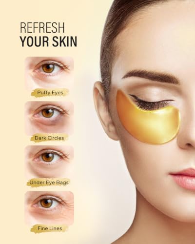 Maskiss 24k Gold Under Eye Patches (20 Pairs), eye mask, - Product Imagery