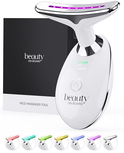 Face Massager Tool with 7 Color LED Light, Ion & Vibration & - Product Imagery