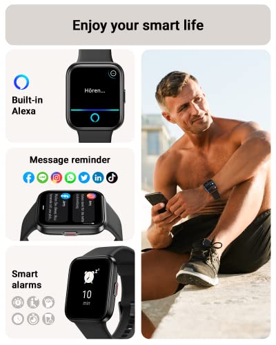Tensky Smart Watch for Men/Women Android/iPhone/Samsung, Alexa - Product Imagery